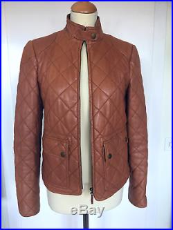 800$ RALPH LAUREN Leather jacket camel Veste blouson cuir camel matelassé