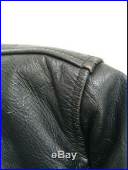 AERO LEATHER Co Authentique Cuir Vachette Veste Blouson Noir Taille 42 Utilisé