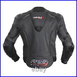 ARMR Moto Harada R Moto Cuir SPORTS Veste Noir