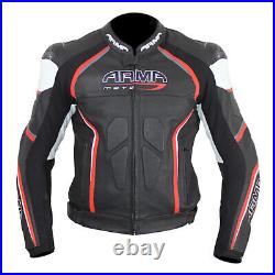 ARMR Moto Harada R Moto Cuir SPORTS Veste Noir Rouge