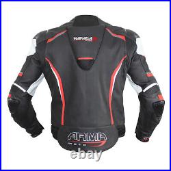 ARMR Moto Harada R Moto Cuir SPORTS Veste Noir Rouge