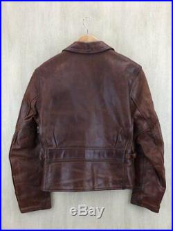 Aero Leather Co Authentique Cuir de Cheval Veste Blouson Brun Taille 36 Utilisé