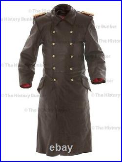 Allemande WW2 officier supérieur en cuir manteau marron repro-fait à votre taille