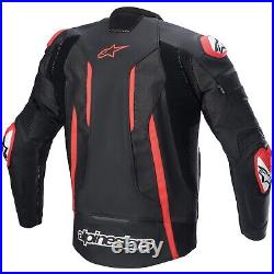 Alpinestars Fusion Veste en Cuir Noir Homme / Fluo-Rot Blouson Moto Tech-Air