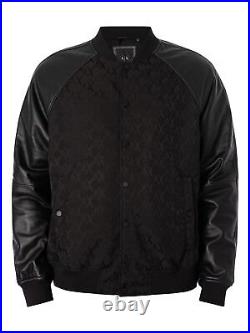 Armani Exchange Pour des hommes Veste en cuir blouson, Noir