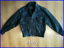 Avirex Vintage Blouson Coupe Classic Cuir Noir Taille M, Made USA