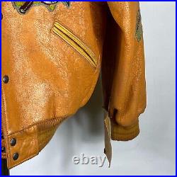 Avirex Vintage Blouson D'Aviateur en Cuir Grand Homme Veste Leather Taille