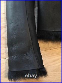 BALENCIAGA 2150 Blouson Cuir Fourrure NEUF T. 40 New Black Fur Leather Jacket