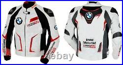 BMW Hommes Moto Veste en Cuir Piste Courses MOTOGP Vestes de Motard en Cuir CE