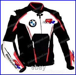 BMW RR Veste Motard en Cuir MOTOGP Veste en Cuir de Moto Veste en Cuir de Motard