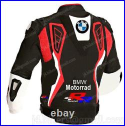 BMW RR Veste Motard en Cuir MOTOGP Veste en Cuir de Moto Veste en Cuir de Motard