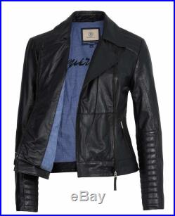 BOGNER Jeans GILDA Veste en cuir/Blouson motard, taille XS NEUF (6043 400)