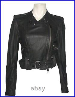 BURBERRY BLOUSON PERFECTO EN CUIR NOIR black soft leather Burberry jacket