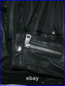 BURBERRY BLOUSON PERFECTO EN CUIR NOIR black soft leather Burberry jacket