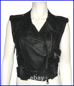 BURBERRY BLOUSON PERFECTO EN CUIR NOIR black soft leather Burberry jacket