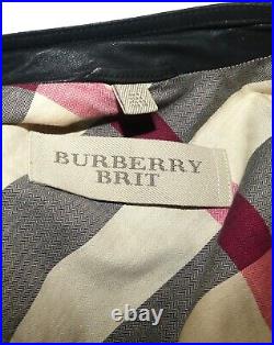 BURBERRY BLOUSON PERFECTO EN CUIR NOIR black soft leather Burberry jacket