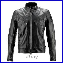 Belstaff Harewood Blouson Cuir Noir Veste Moto