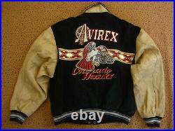 Blouson AVIREX Colorado Hawks Hockey Veste Vintage cuir L