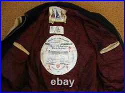 Blouson AVIREX Colorado Hawks Hockey Veste Vintage cuir L