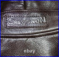 Blouson CHEVIGNON vintage en cuir de vachette marron taille L/XL