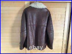 Blouson Cuir Bombardier Bombers Veste Mouton Retourne Taille L Made In France