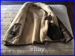 Blouson Cuir Bombardier Bombers Veste Mouton Retourne Taille L Made In France