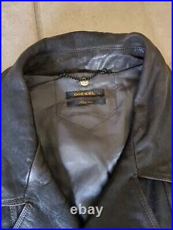 Blouson Cuir Diesel Black Gold Leather Jacket