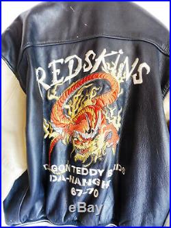 Blouson Cuir Homme Vintage Dragon Teddy Redskins XXL Veste Men's