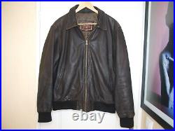 Blouson Cuir Marron Vintage Marlboro Classics, Taille XL (voir L)