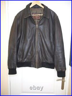 Blouson Cuir Marron Vintage Marlboro Classics, Taille XL (voir L)