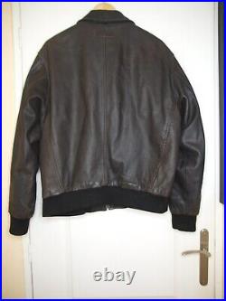 Blouson Cuir Marron Vintage Marlboro Classics, Taille XL (voir L)