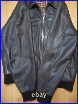 Blouson Cuir Marron Vintage Marlboro Classics, Taille XL (voir L)