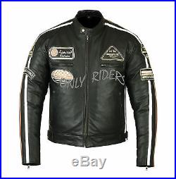 Blouson En Cuir Pour Moto, Vintage, Cafe Racer, Leather Jacket, Veste Cuir, Noir