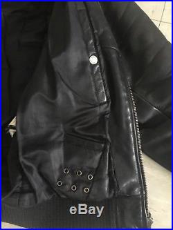 Blouson En Cuir Schott Homme XL 56 58 Veste Noire Leather Jacket Coat