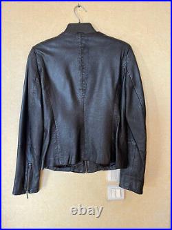 Blouson Femme Caroll en cuir d'agneau noir