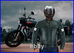 Blouson Franklin Cuir Veste Moto Manteau Protection