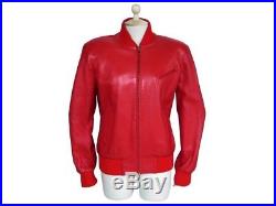 Blouson Hermes 42 L Veste Femme En Cuir D'agneau Rouge Leather Jacket Coat 5000