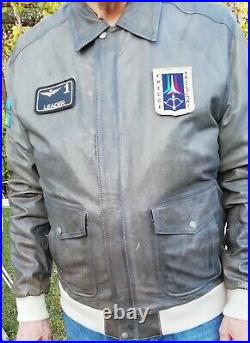Blouson Homme Aeronautica Militare en Cuir gris/vert