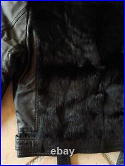 Blouson Morgan Noir 100% cuir et fourrure polyester Taille M
