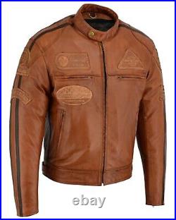 Blouson Moto Cuir Homme, Veste Moto, Blouson Moto, Biker Jacket Marron Vintage