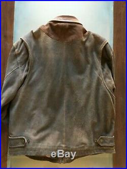Blouson New York Jets cuir vintage leather jacket NFL