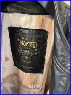 Blouson Norton Cuir Buffle Noir L