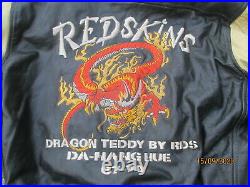 Blouson REDSKINS vintage teddy cuir DRAGON TEDDY DA-NANG HUE XL VIETNAM US