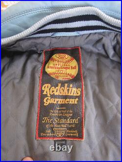 Blouson Redskins Bombers Baseball American League vintage Veste cuir jacket L