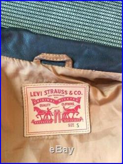 Blouson Trucker Jacket Veste Levi's Strauss100% daim Cuir Bronze Tobacco Brown