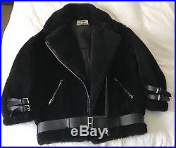 Blouson Veste ACNE STUDIOS VELOCITE Cuir Noir Black Jacket Coat Shearling 34 36