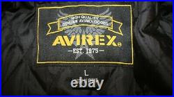 Blouson Veste AVIREX VARSITY style Collège Teddy cuir noir Taille L US XL EUR