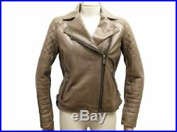 Blouson Veste Gerard Darel Femme 36 S Perfecto En Cuir Taupe Leather Jacket 495