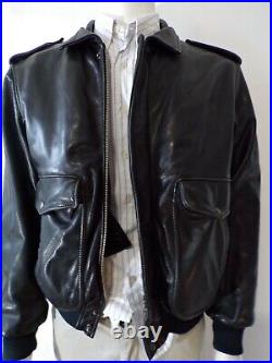 Blouson/Veste Homme/Blue Spencer Cuir Véritable/T L. Coupe Aviateur