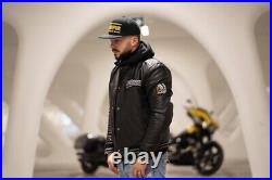 Blouson/Veste Homme Bomber cowhide cuir homme moto noire avec doublure